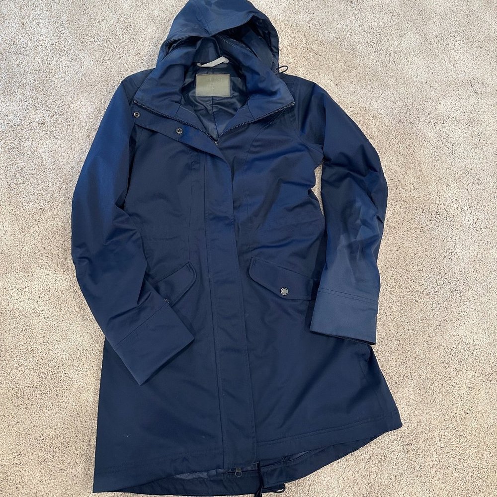 Athleta XS Navy Blue Rain Jacket / Raincoar